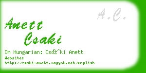 anett csaki business card